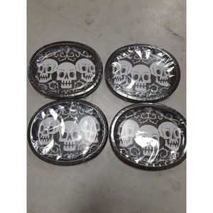 Hyde and Eek! Oval Platter Halloween Skull 4 Packs Paper NEW